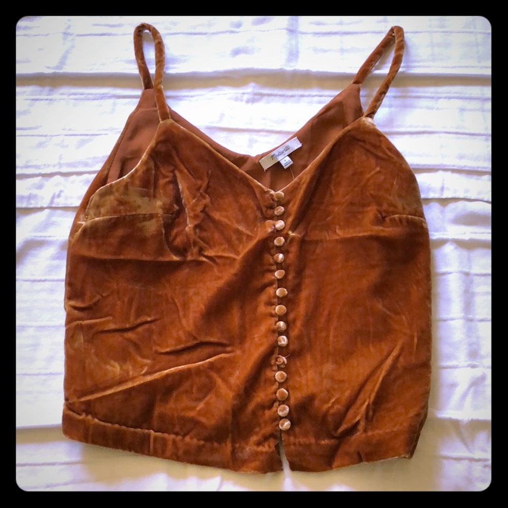 Madewell Velour tank - burnt orange